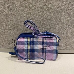 Vera Bradley Plaid Wristlet and Crossbody Bag All In One